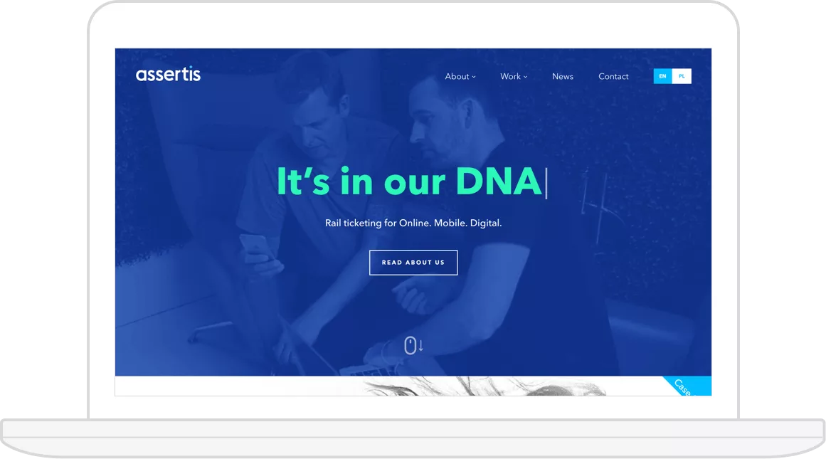 Assertis screenshot on laptop
