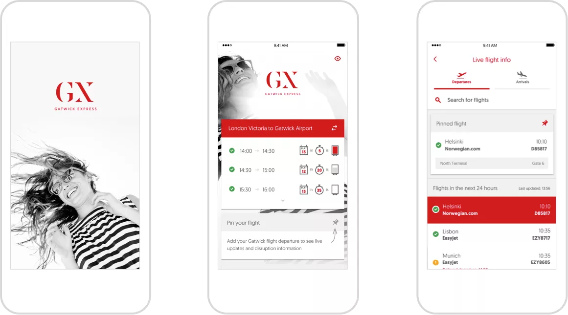 Gatwick Express screenshot on phones