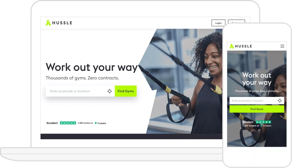 Hussle screenshot on laptop